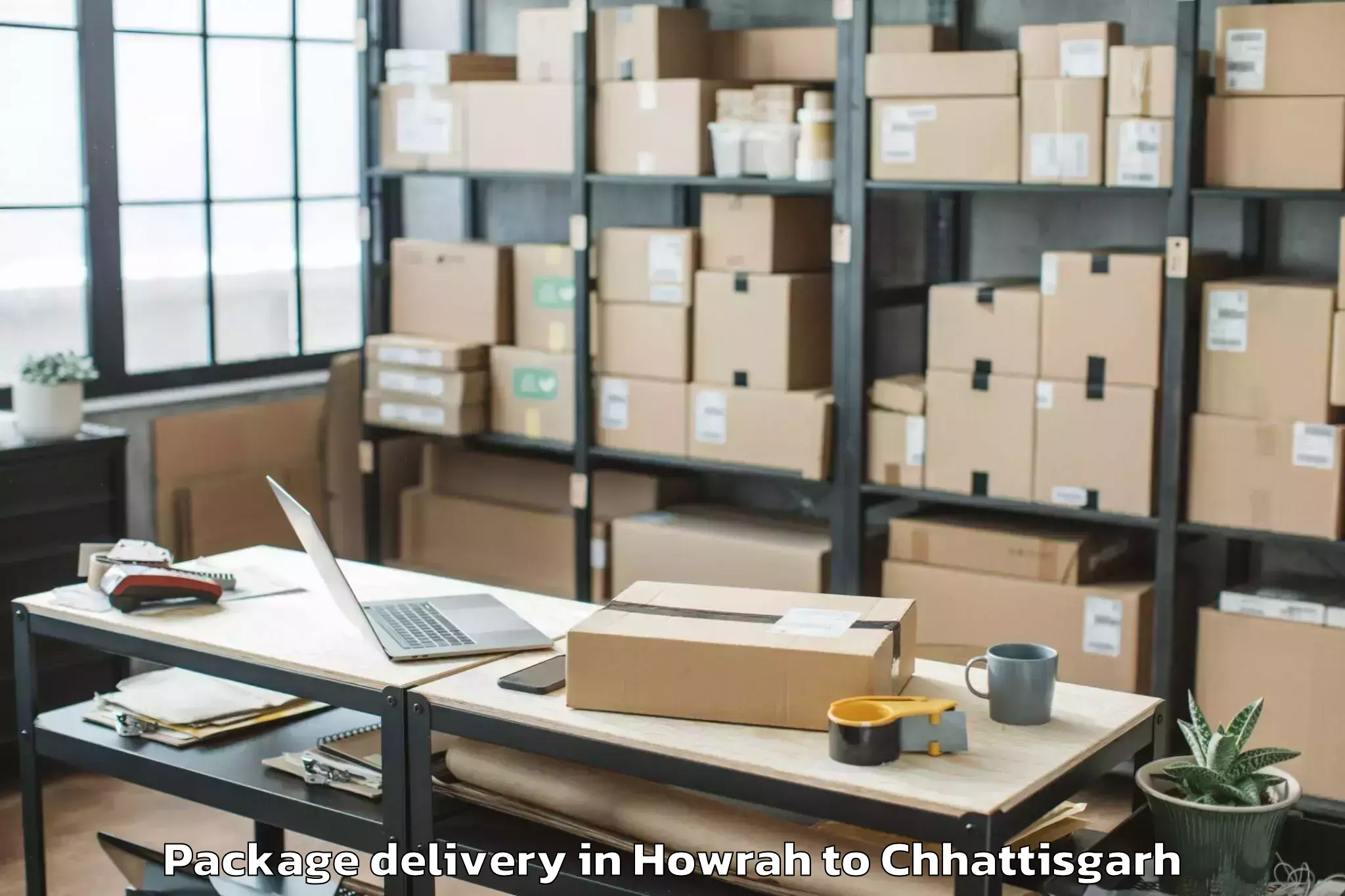 Leading Howrah to Op Jindal University Raigarh Package Delivery Provider